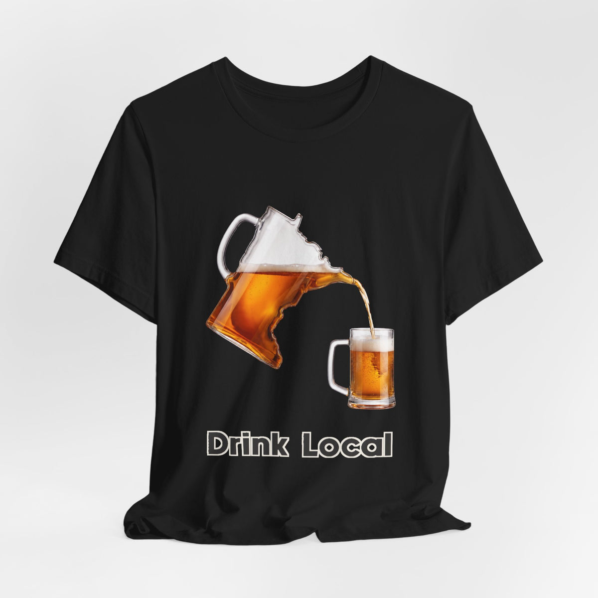 Drink Local Minnesota beer T-shirt with state-shaped pitcher design - product view 7