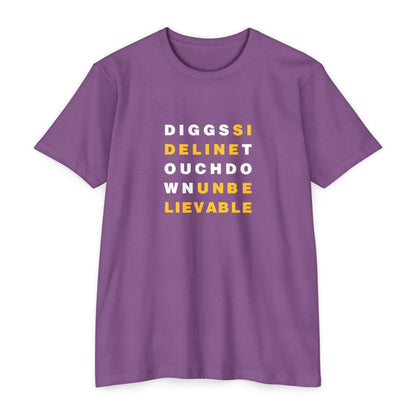 Purple Diggs sideline touchdown unbelievable Minnesota football T-shirt front