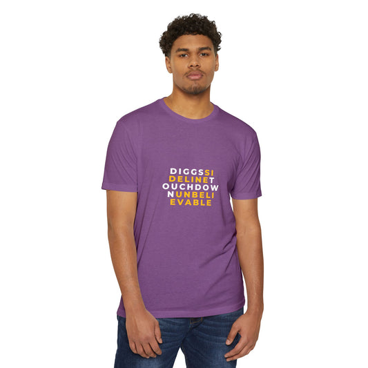 Purple Diggs sideline touchdown unbelievable Minnesota football T-shirt on model