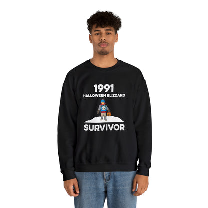 1991 Halloween Blizzard Survivor Crewneck Sweatshirt Unisex