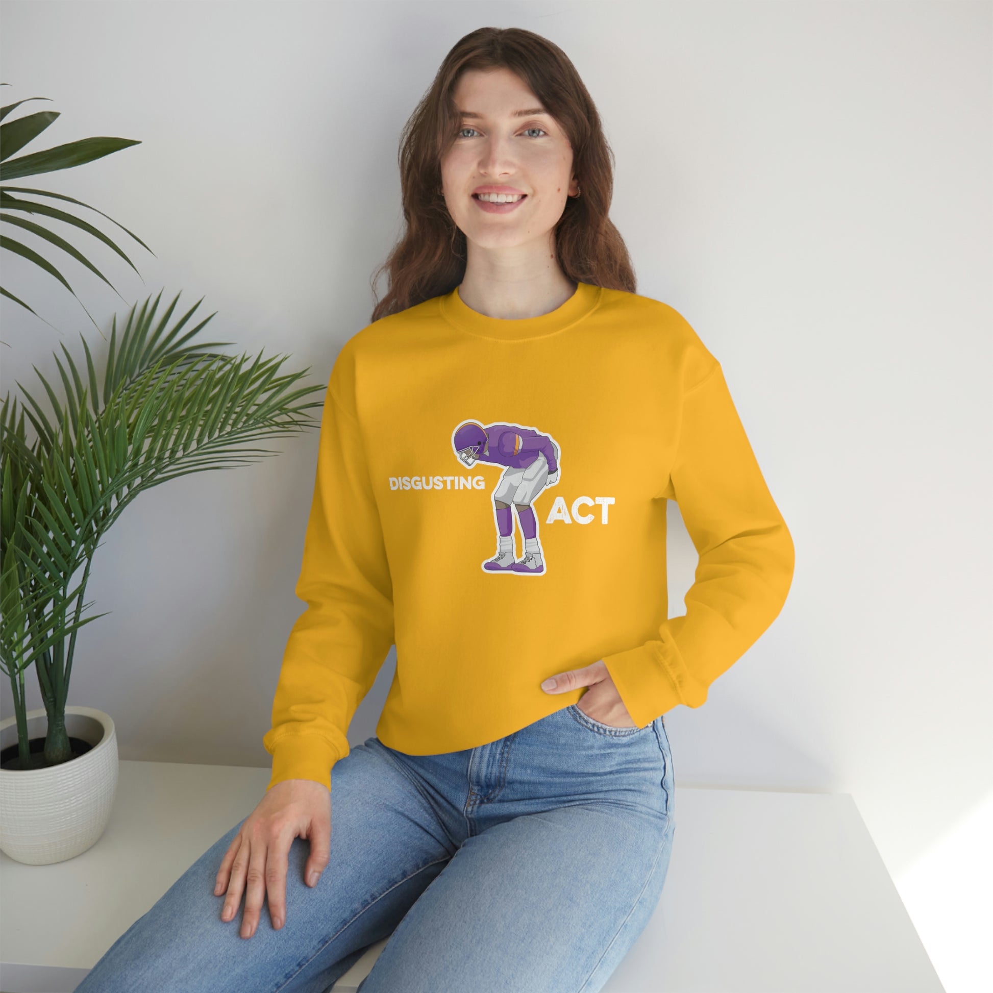 Disgusting Act Sweatshirt - Moss Mooning Packers Vikings Unisex Crewneck Sweatshirt - Ope Life