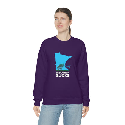 Wisconsin Sucks - Blowing Windy Trees Minnesota Crewneck Sweatshirt - Unisex - Ope Life