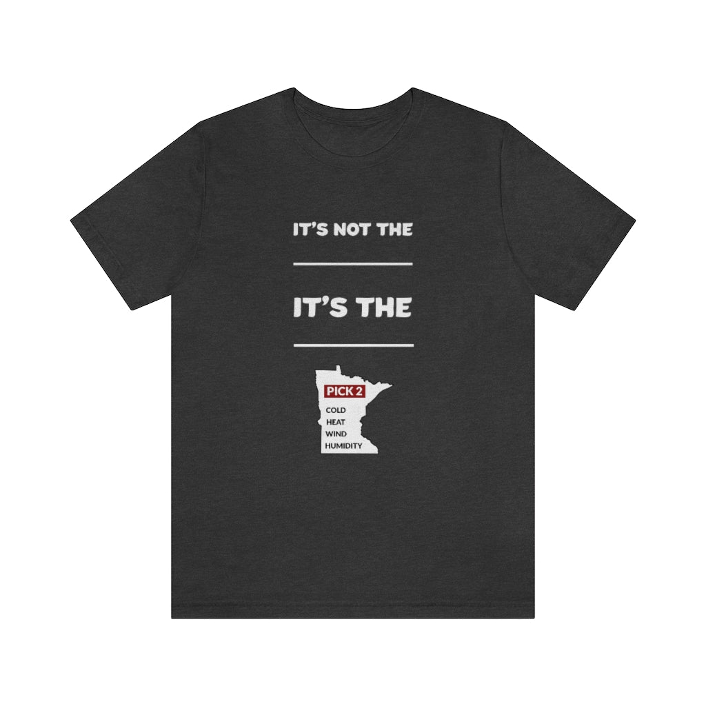 It's Not The Heat/Cold It's The Humidity/Wind Minnesota Weather T-Shirt (Unisex) - Dark Grey Heather / S - Ope Life