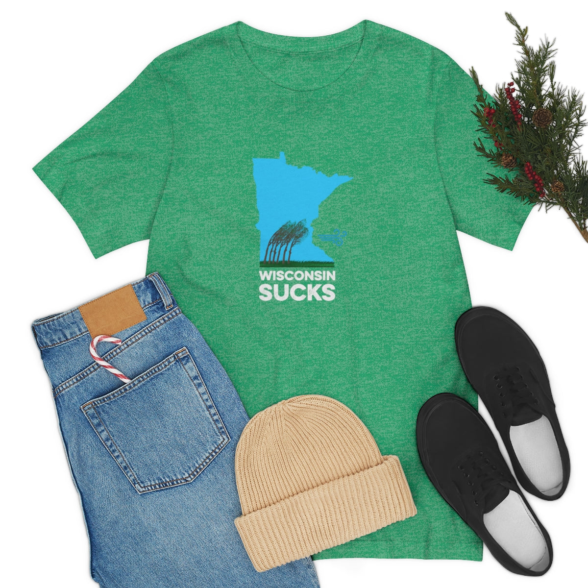 Wisconsin Sucks - Blowing Windy Trees Minnesota Unisex T-Shirt - Ope Life