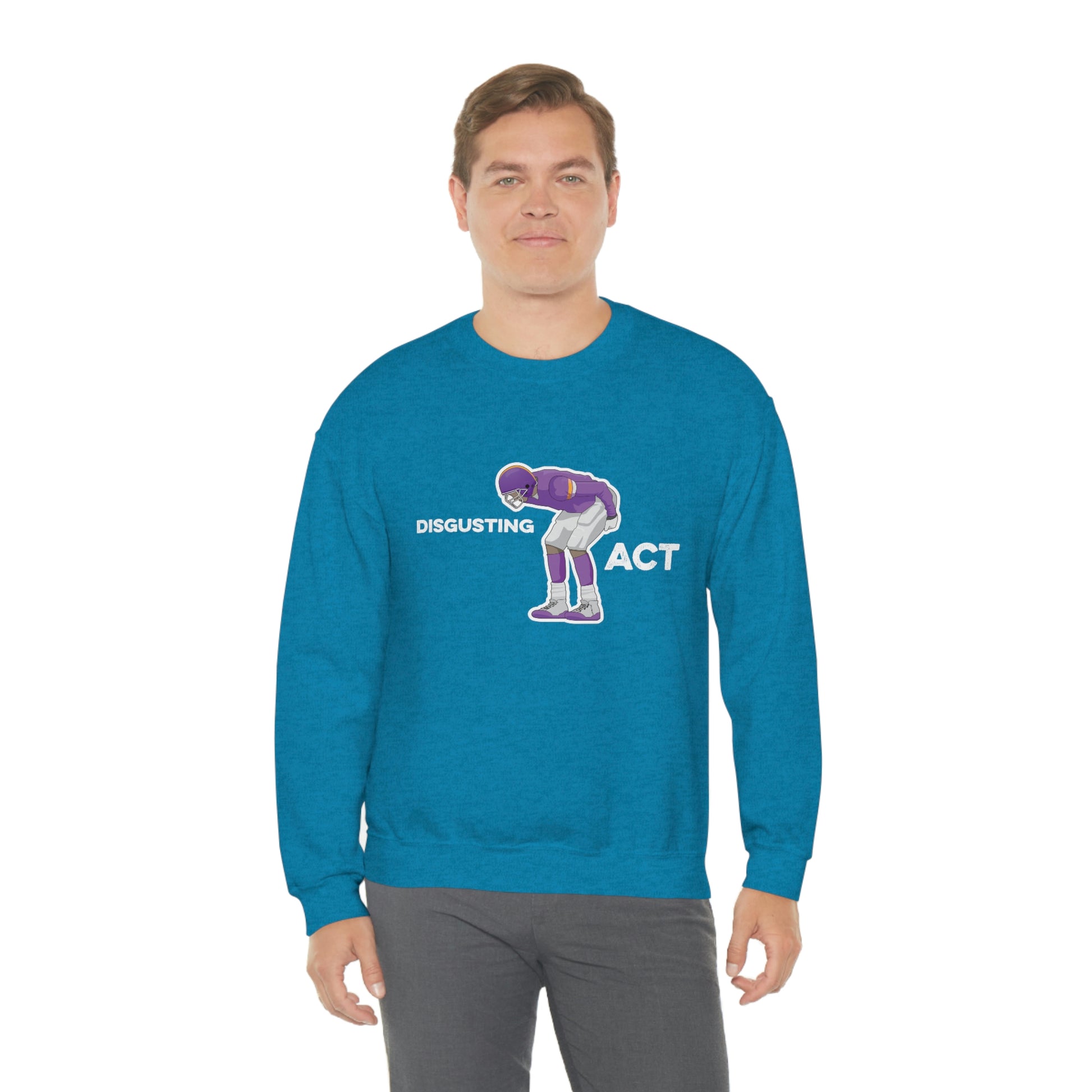 Disgusting Act Sweatshirt - Moss Mooning Packers Vikings Unisex Crewneck Sweatshirt - Ope Life