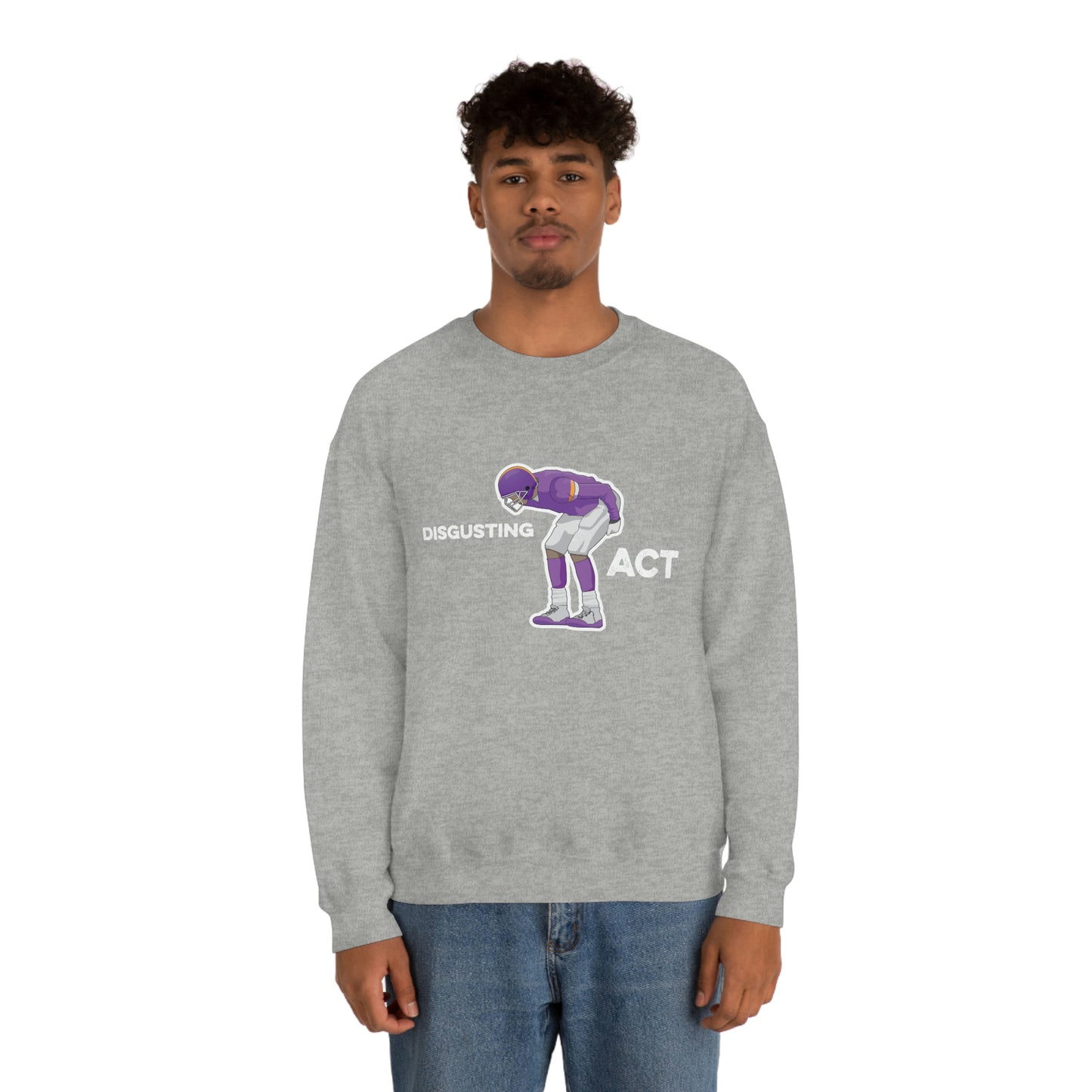 Disgusting Act Sweatshirt - Moss Mooning Packers Vikings Unisex Crewneck Sweatshirt - Ope Life