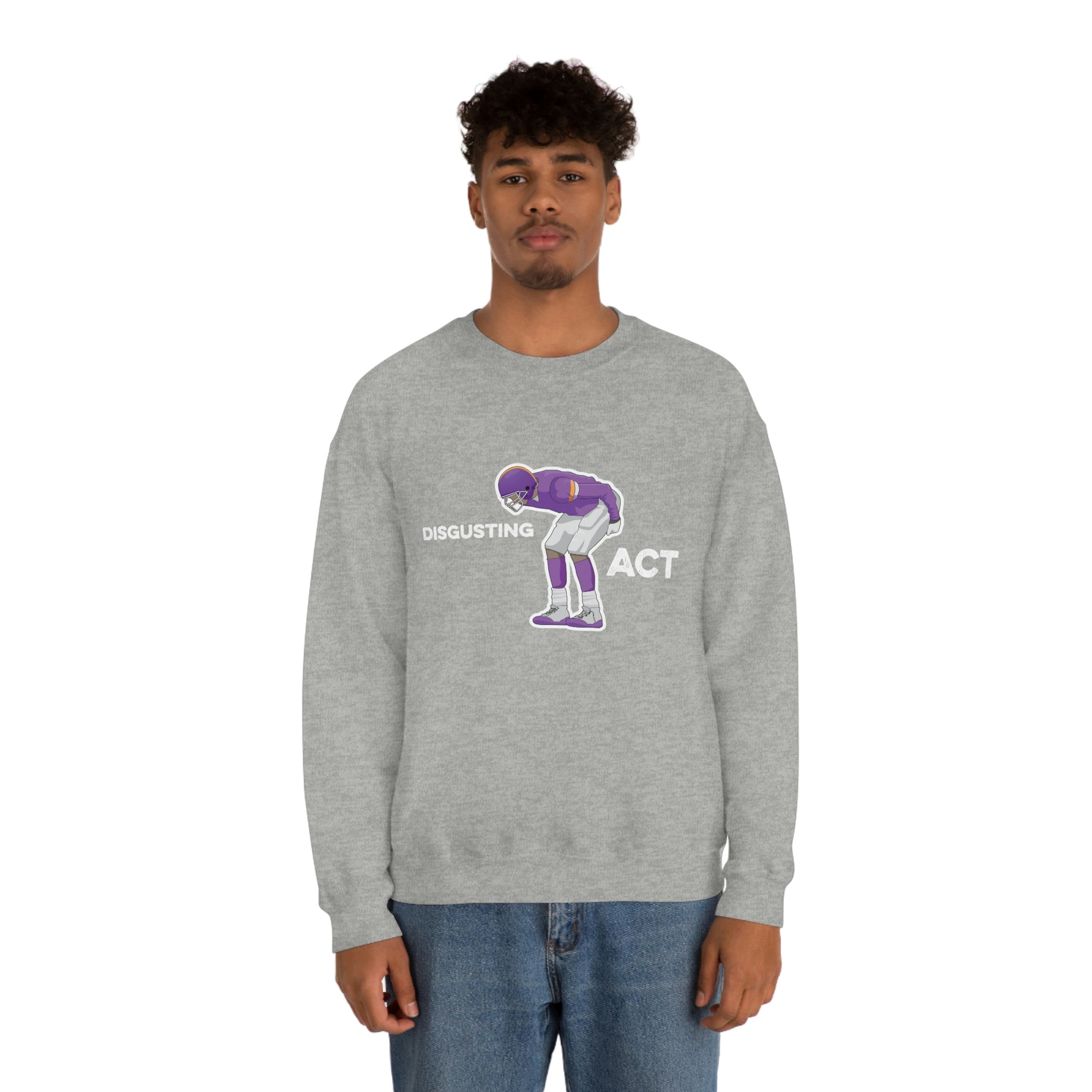 Disgusting Act Sweatshirt - Moss Mooning Packers Vikings Unisex Crewneck Sweatshirt - Ope Life