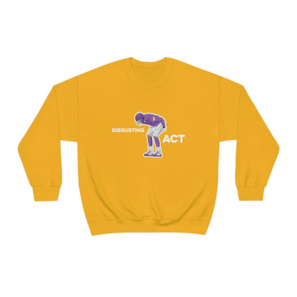 Disgusting Act Sweatshirt - Moss Mooning Packers Vikings Unisex Crewneck Sweatshirt - S / Gold - Ope Life