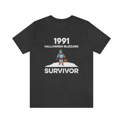 1991 Halloween Blizzard Survivor - Unisex T-Shirt - Dark Grey Heather / S - Ope Life