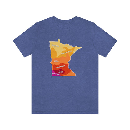 Minnesota Slang Weather Map T-shirt (Unisex) - Heather True Royal / S - Ope Life