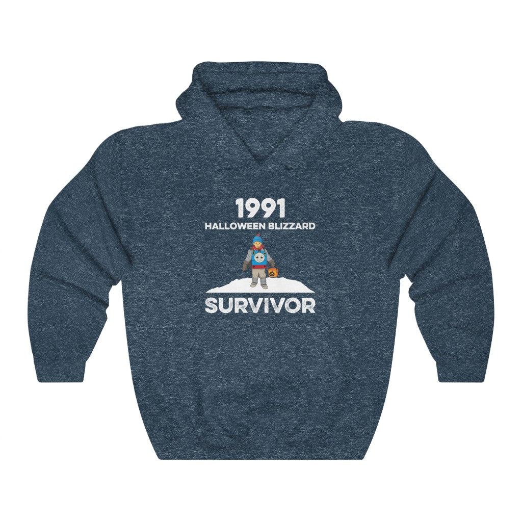 1991 Halloween Blizzard Survivor - Hooded Sweatshirt Unisex - Heather Navy / S - Ope Life