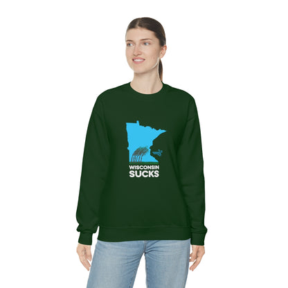 Wisconsin Sucks - Blowing Windy Trees Minnesota Crewneck Sweatshirt - Unisex - Ope Life