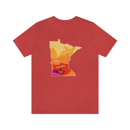 Minnesota Slang Weather Map T-shirt (Unisex) - Heather Red / L - Ope Life