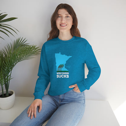 Wisconsin Sucks - Blowing Windy Trees Minnesota Crewneck Sweatshirt - Unisex - Ope Life