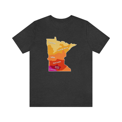 Minnesota Slang Weather Map T-shirt (Unisex) - Dark Grey Heather / S - Ope Life
