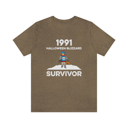 1991 Halloween Blizzard Survivor - Unisex T-Shirt - Heather Olive / S - Ope Life