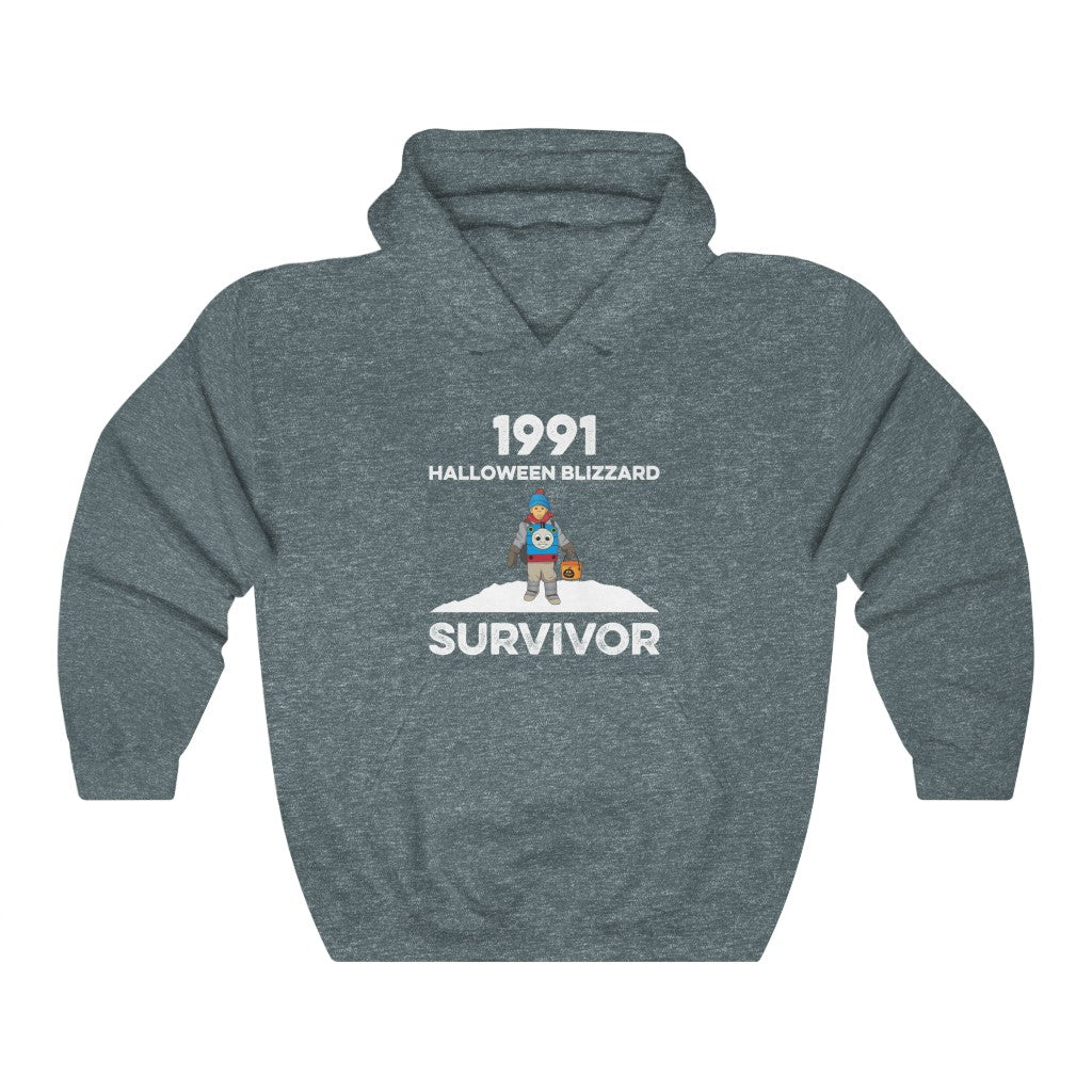 1991 Halloween Blizzard Survivor - Hooded Sweatshirt Unisex - Dark Heather / S - Ope Life