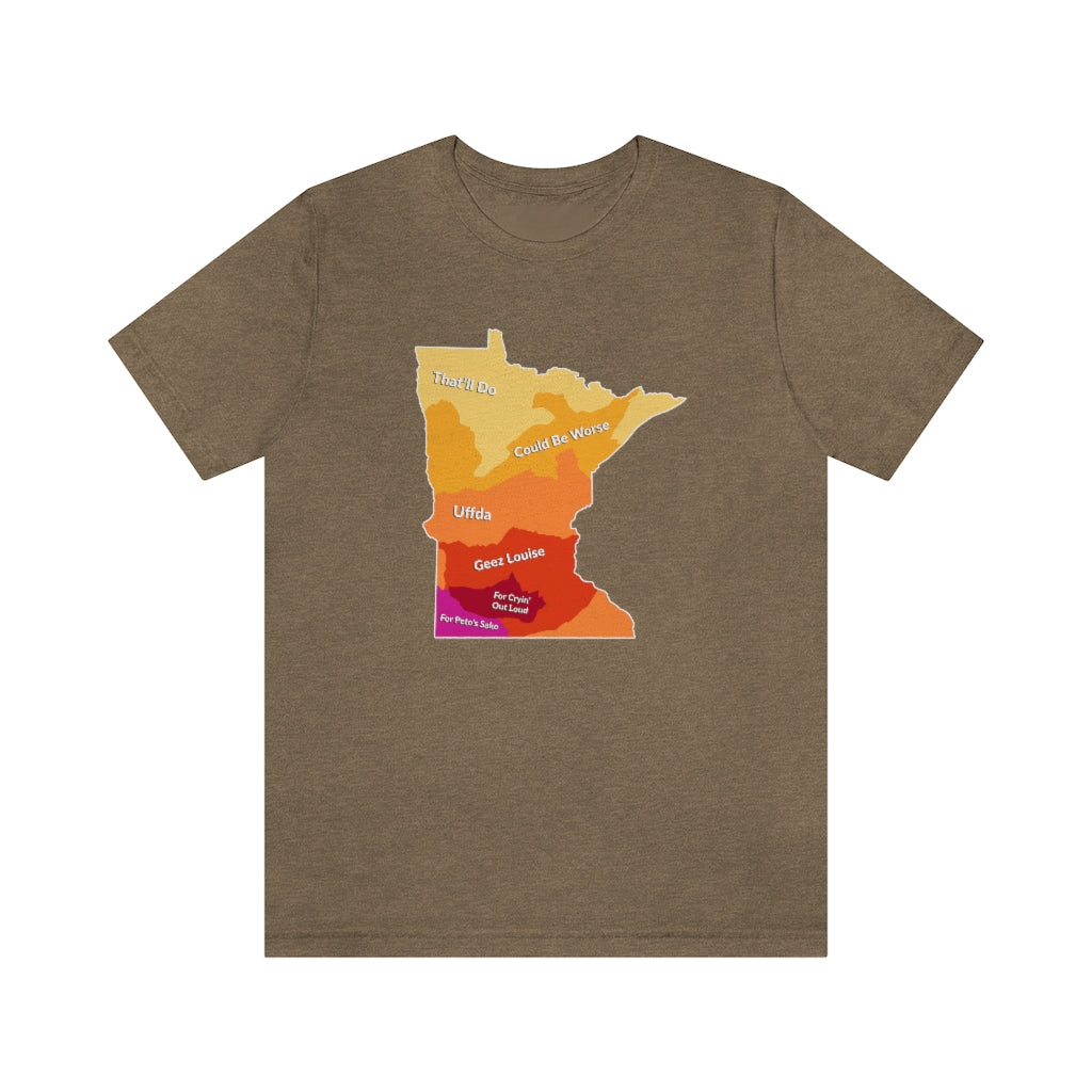 Minnesota Slang Weather Map T-shirt (Unisex) - Heather Olive / S - Ope Life