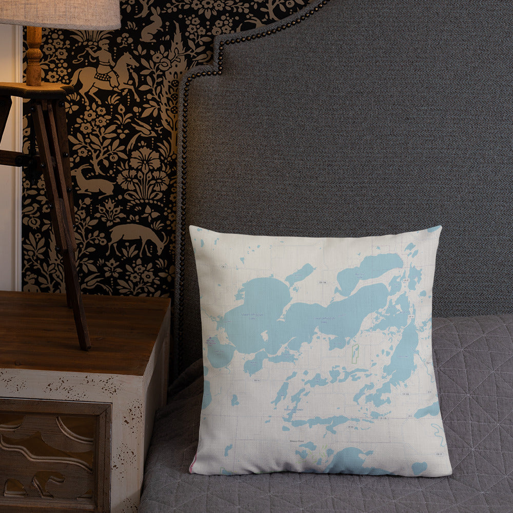 Minnesota 'Up North' Pillow - Cross Lake and Whitefish Chain Of Lakes Map Pillow - Ope Life