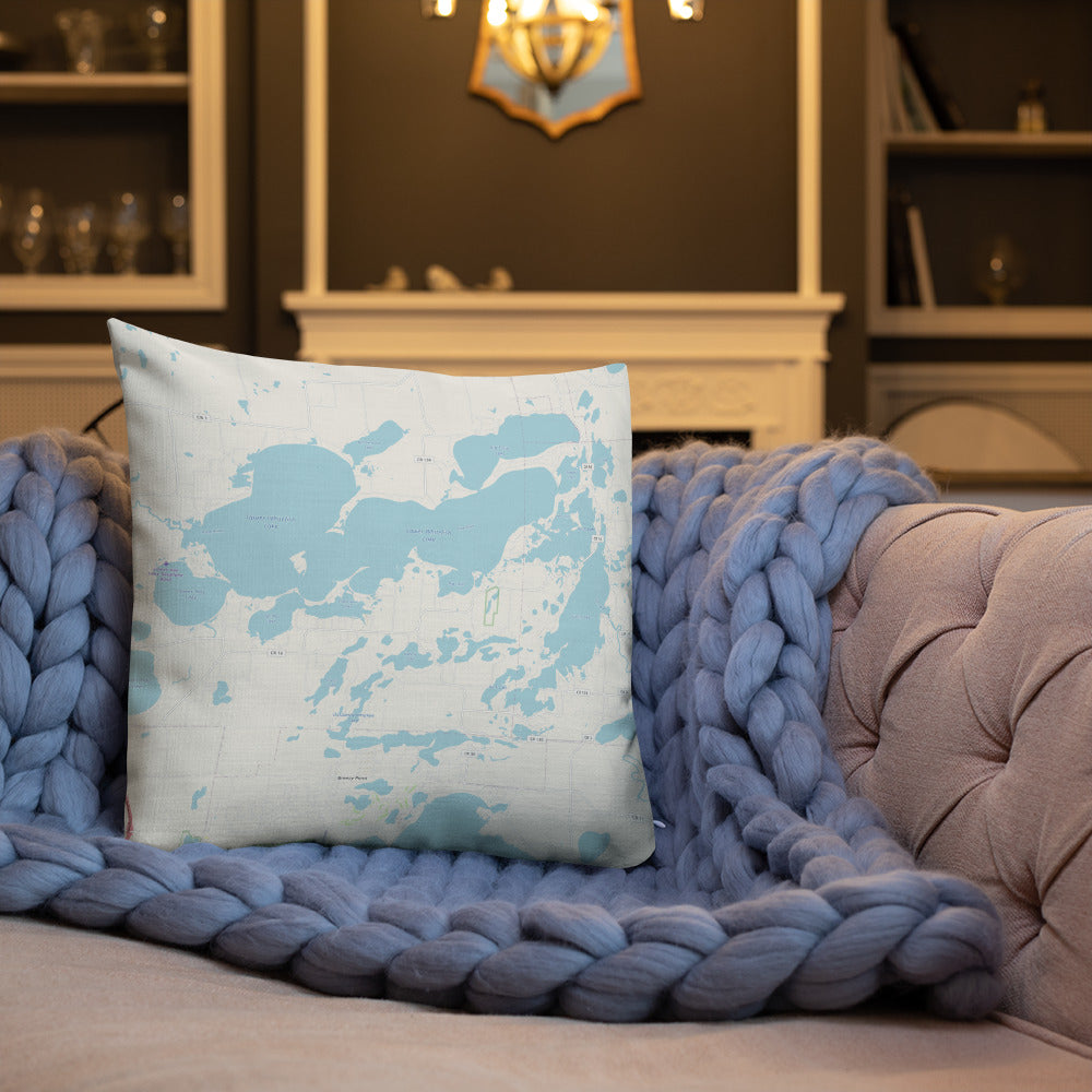 Minnesota 'Up North' Pillow - Cross Lake and Whitefish Chain Of Lakes Map Pillow - Ope Life