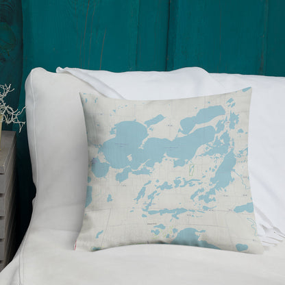 Minnesota 'Up North' Pillow - Cross Lake and Whitefish Chain Of Lakes Map Pillow - Ope Life