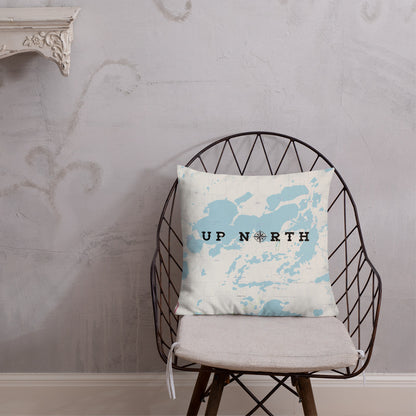 Minnesota 'Up North' Pillow - Cross Lake and Whitefish Chain Of Lakes Map Pillow - 18×18 - Ope Life