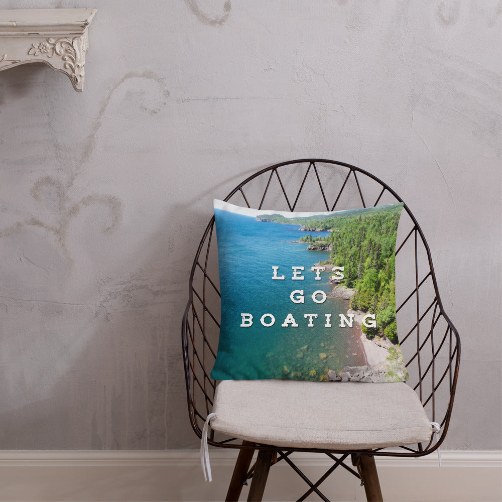 Minnesota 'Lets Go Boating' Pillow - 18×18 - Ope Life