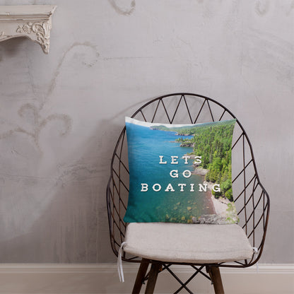 Minnesota 'Lets Go Boating' Pillow - 18×18 - Ope Life