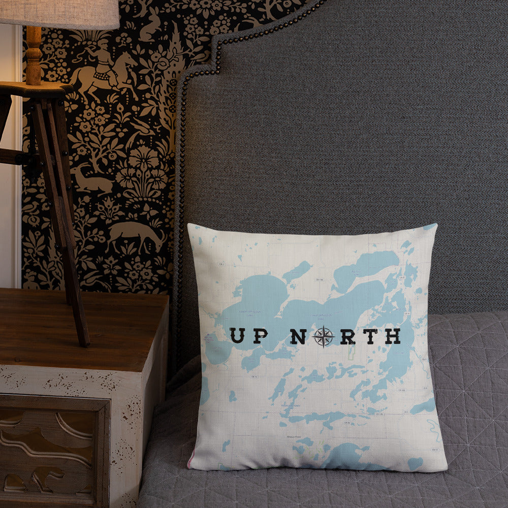 Minnesota 'Up North' Pillow - Cross Lake and Whitefish Chain Of Lakes Map Pillow - Ope Life
