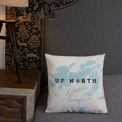 Minnesota 'Up North' Pillow - Cross Lake and Whitefish Chain Of Lakes Map Pillow - Ope Life