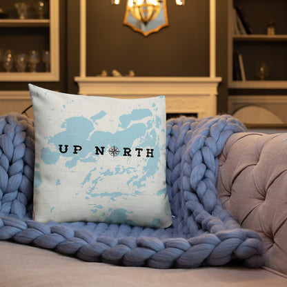 Minnesota 'Up North' Pillow - Cross Lake and Whitefish Chain Of Lakes Map Pillow - Ope Life