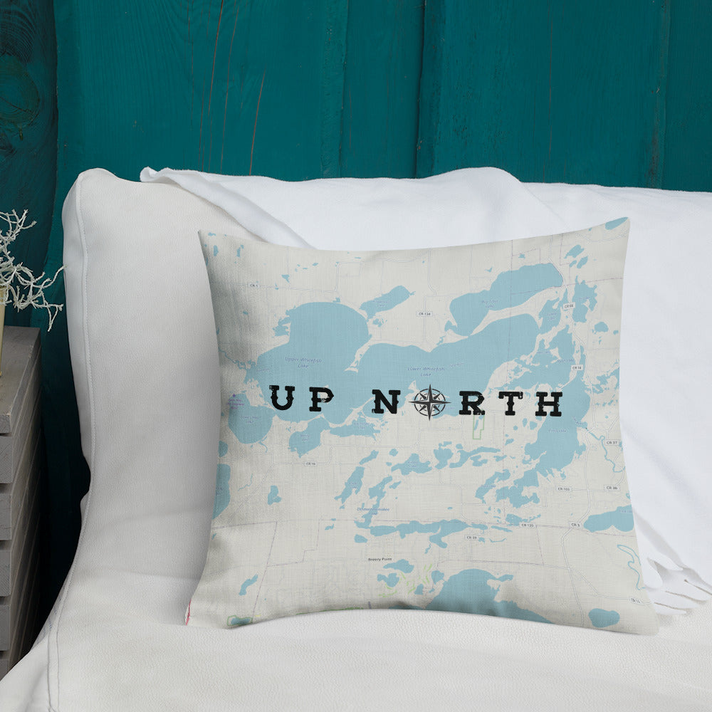 Minnesota 'Up North' Pillow - Cross Lake and Whitefish Chain Of Lakes Map Pillow - Ope Life