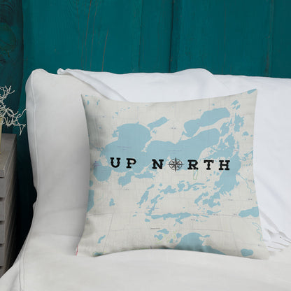 Minnesota 'Up North' Pillow - Cross Lake and Whitefish Chain Of Lakes Map Pillow - Ope Life