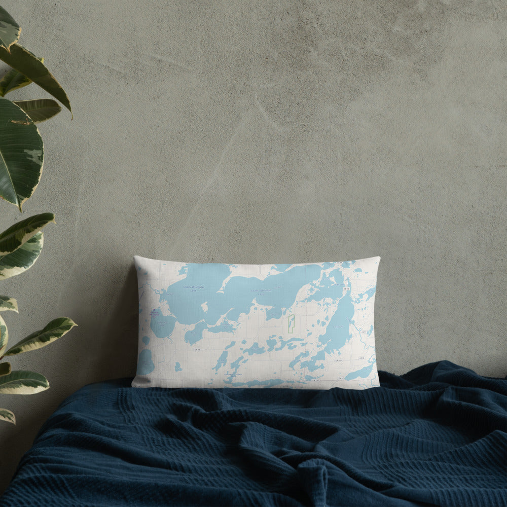 Minnesota 'Up North' Pillow - Cross Lake and Whitefish Chain Of Lakes Map Pillow - Ope Life