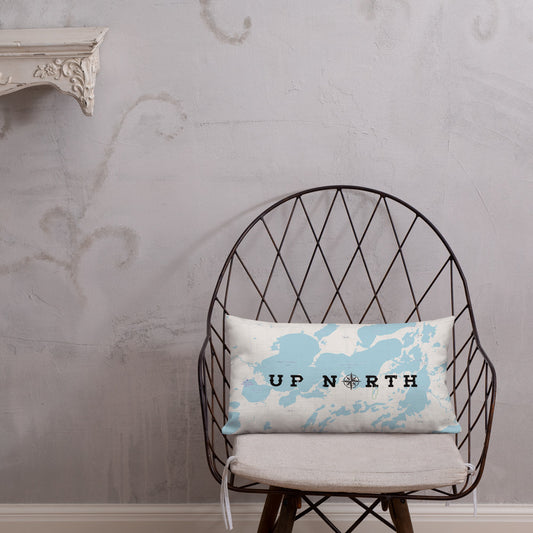 Minnesota 'Up North' Pillow - Cross Lake and Whitefish Chain Of Lakes Map Pillow - 20×12 - Ope Life