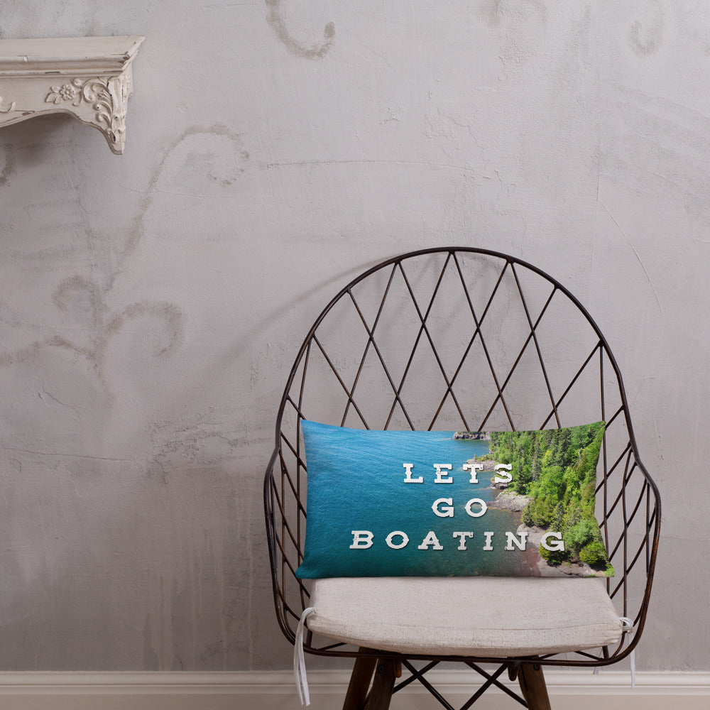 Minnesota 'Lets Go Boating' Pillow - 20×12 - Ope Life