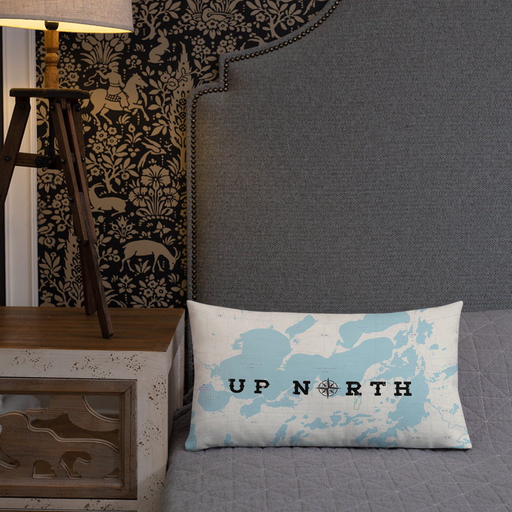 Minnesota 'Up North' Pillow - Cross Lake and Whitefish Chain Of Lakes Map Pillow - Ope Life