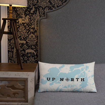 Minnesota 'Up North' Pillow - Cross Lake and Whitefish Chain Of Lakes Map Pillow - Ope Life