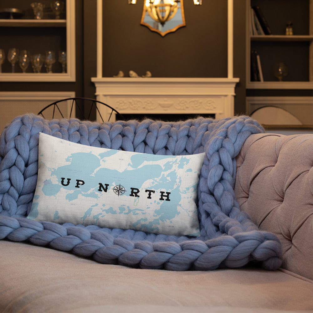 Minnesota 'Up North' Pillow - Cross Lake and Whitefish Chain Of Lakes Map Pillow - Ope Life
