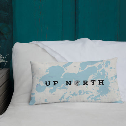 Minnesota 'Up North' Pillow - Cross Lake and Whitefish Chain Of Lakes Map Pillow - Ope Life