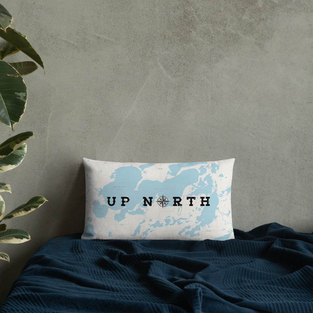 Minnesota 'Up North' Pillow - Cross Lake and Whitefish Chain Of Lakes Map Pillow - Ope Life