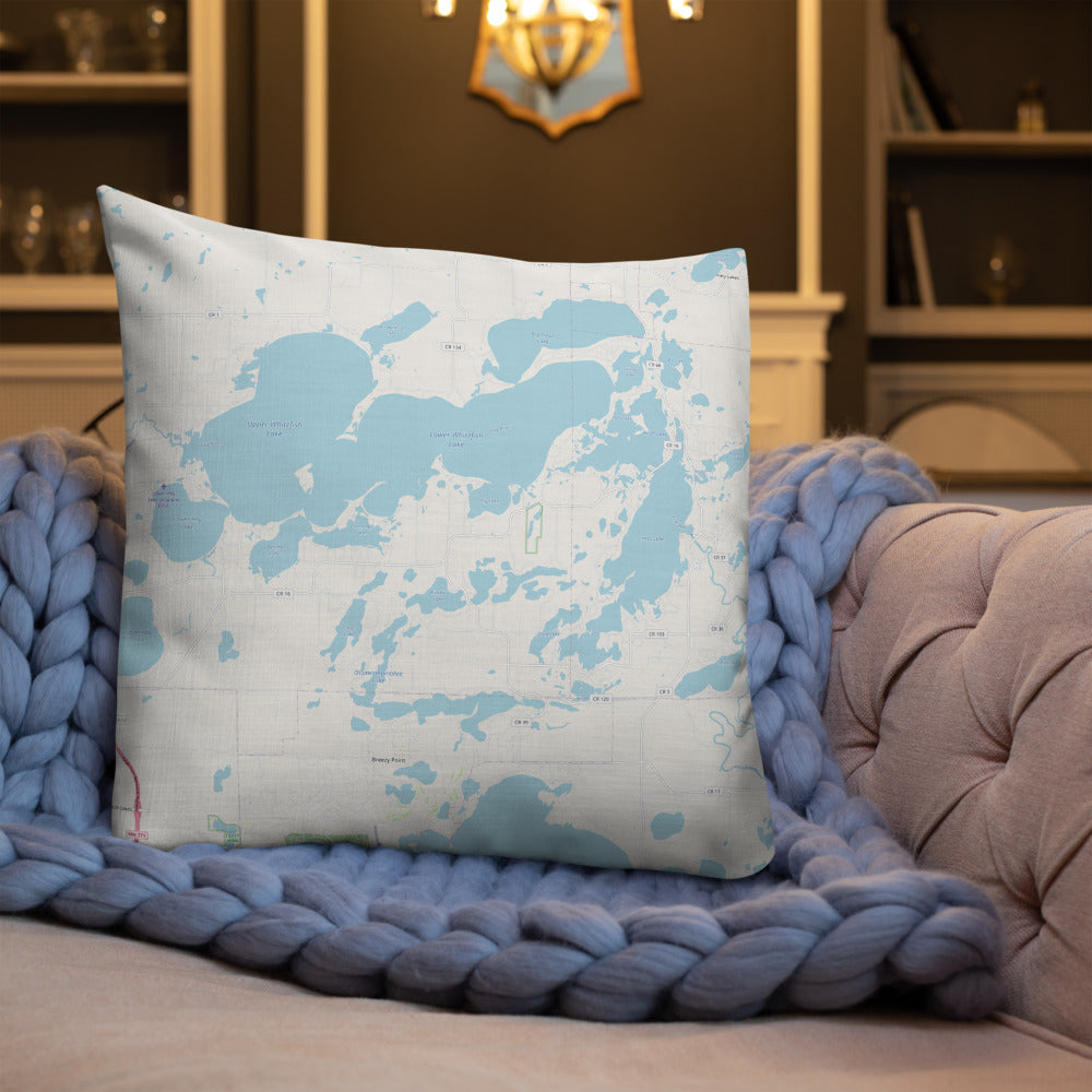 Minnesota 'Up North' Pillow - Cross Lake and Whitefish Chain Of Lakes Map Pillow - Ope Life