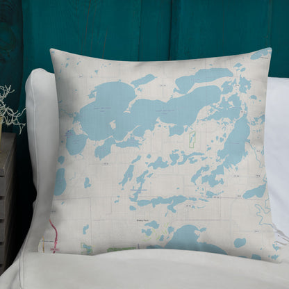 Minnesota 'Up North' Pillow - Cross Lake and Whitefish Chain Of Lakes Map Pillow - Ope Life