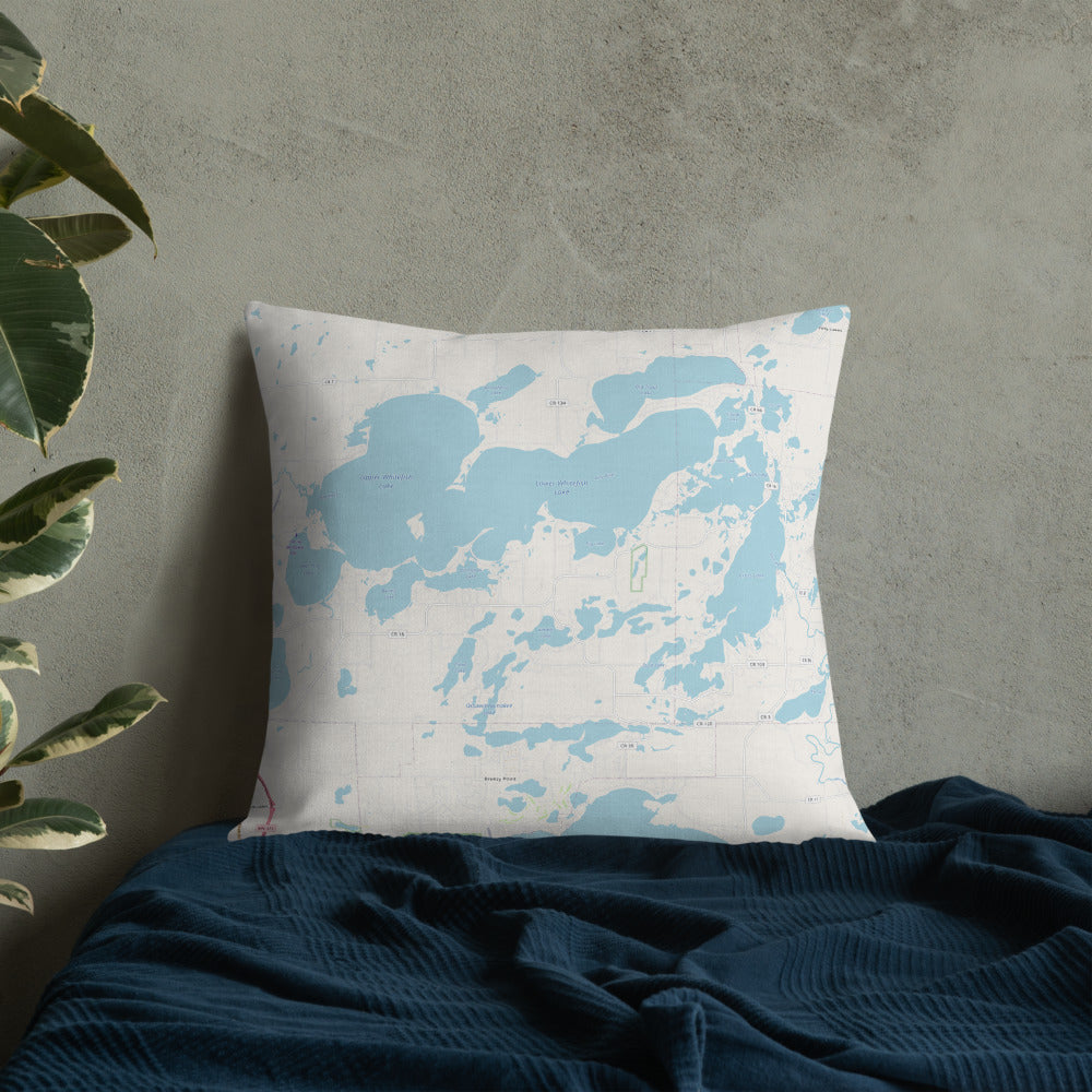 Minnesota 'Up North' Pillow - Cross Lake and Whitefish Chain Of Lakes Map Pillow - Ope Life