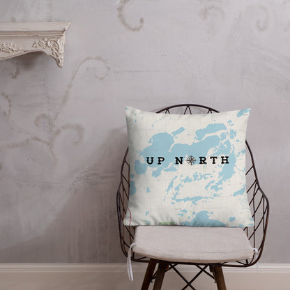 Minnesota 'Up North' Pillow - Cross Lake and Whitefish Chain Of Lakes Map Pillow - 22×22 - Ope Life