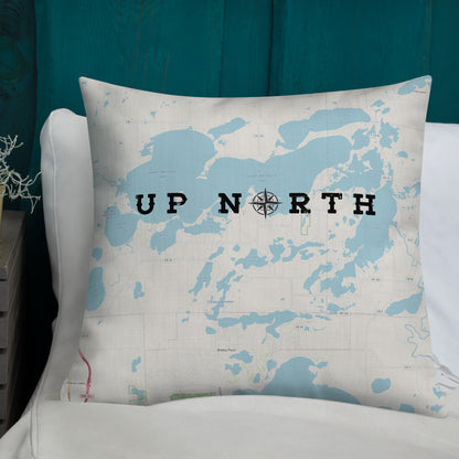 Minnesota 'Up North' Pillow - Cross Lake and Whitefish Chain Of Lakes Map Pillow - Ope Life