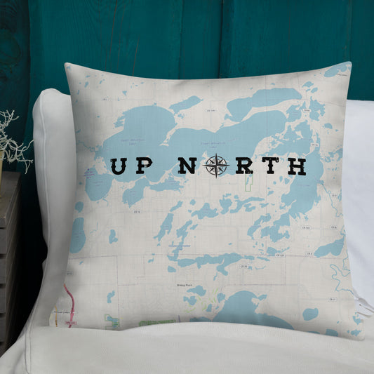 Minnesota 'Up North' Pillow - Cross Lake and Whitefish Chain Of Lakes Map Pillow - Ope Life
