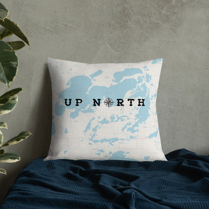 Minnesota 'Up North' Pillow - Cross Lake and Whitefish Chain Of Lakes Map Pillow - Ope Life