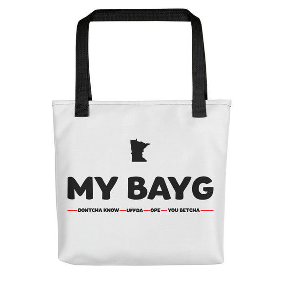 My Bayg Minnesota Accent Tote Bag (White) - Black - Ope Life