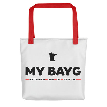My Bayg Minnesota Accent Tote Bag (White) - Red - Ope Life